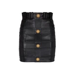 Black High Waisted Faux Leather Mini Skirt